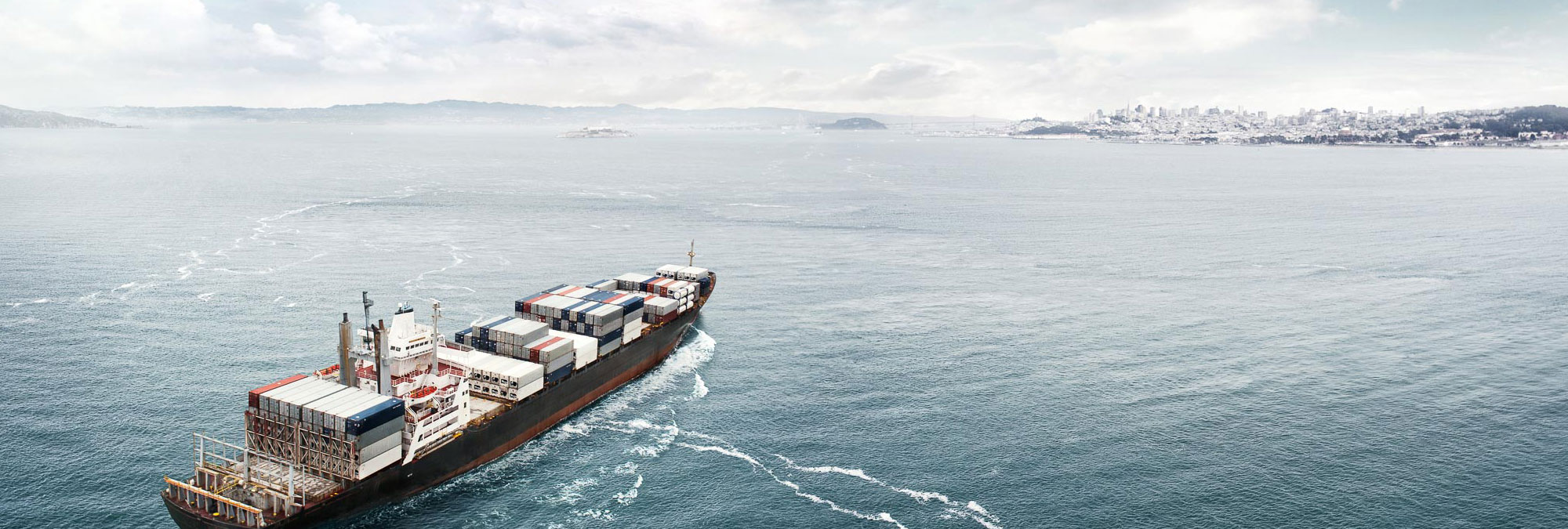 Container ship at sea